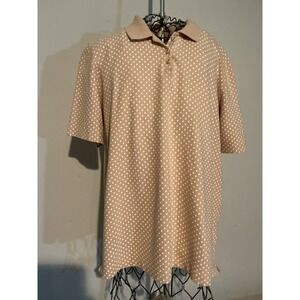 White Stag Tan Polka Dot Short Sleeve Polo Shirt XL WL11127P